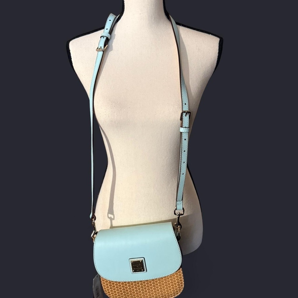 Dooney & Bourke Light Blue and Tan Crossbody Bag
